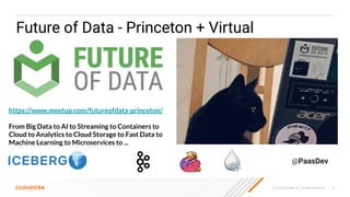 © 2023 Cloudera, Inc. All rights reserved. 5
Future of Data - Princeton + Virtual
@PaasDev
https://www.meetup.com/futureofdata-princeton/
From Big Data to AI to Streaming to Containers to
Cloud to Analytics to Cloud Storage to Fast Data to
Machine Learning to Microservices to ...
 
