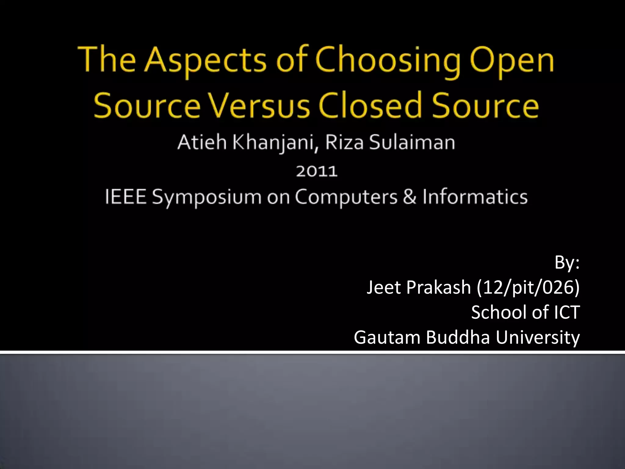 By:
Jeet Prakash (12/pit/026)
School of ICT
Gautam Buddha University
 