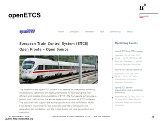 Open Source Studie Schweiz 2015 – Und wie weiter?26. November 2015 38
openETCS
Quelle: http://openetcs.org
 