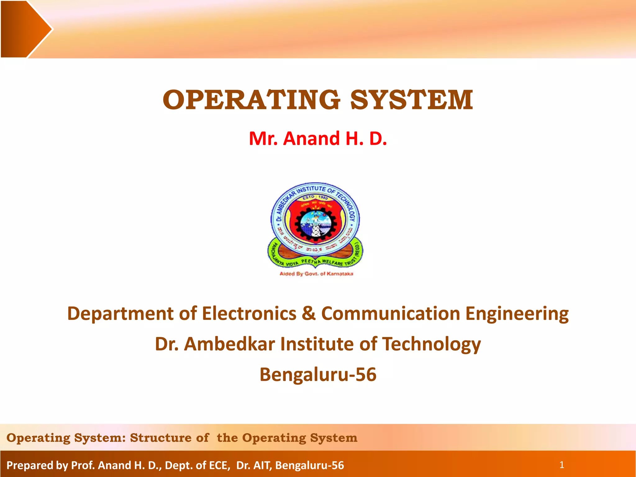 Structure of Operating System | PPT