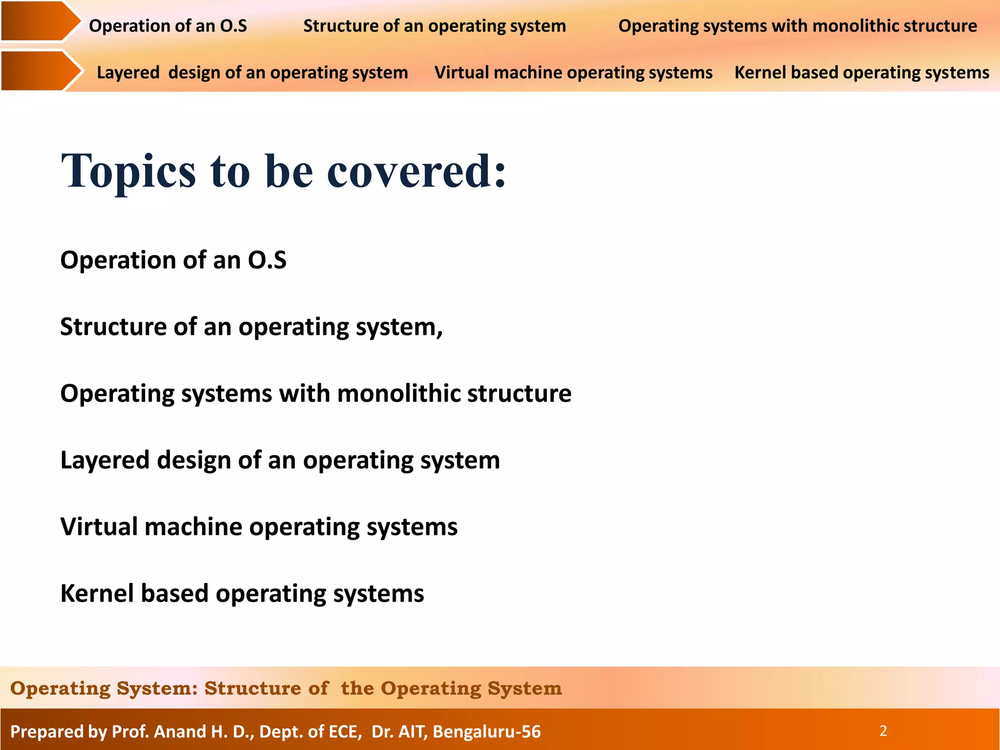 Structure of Operating System | PDF