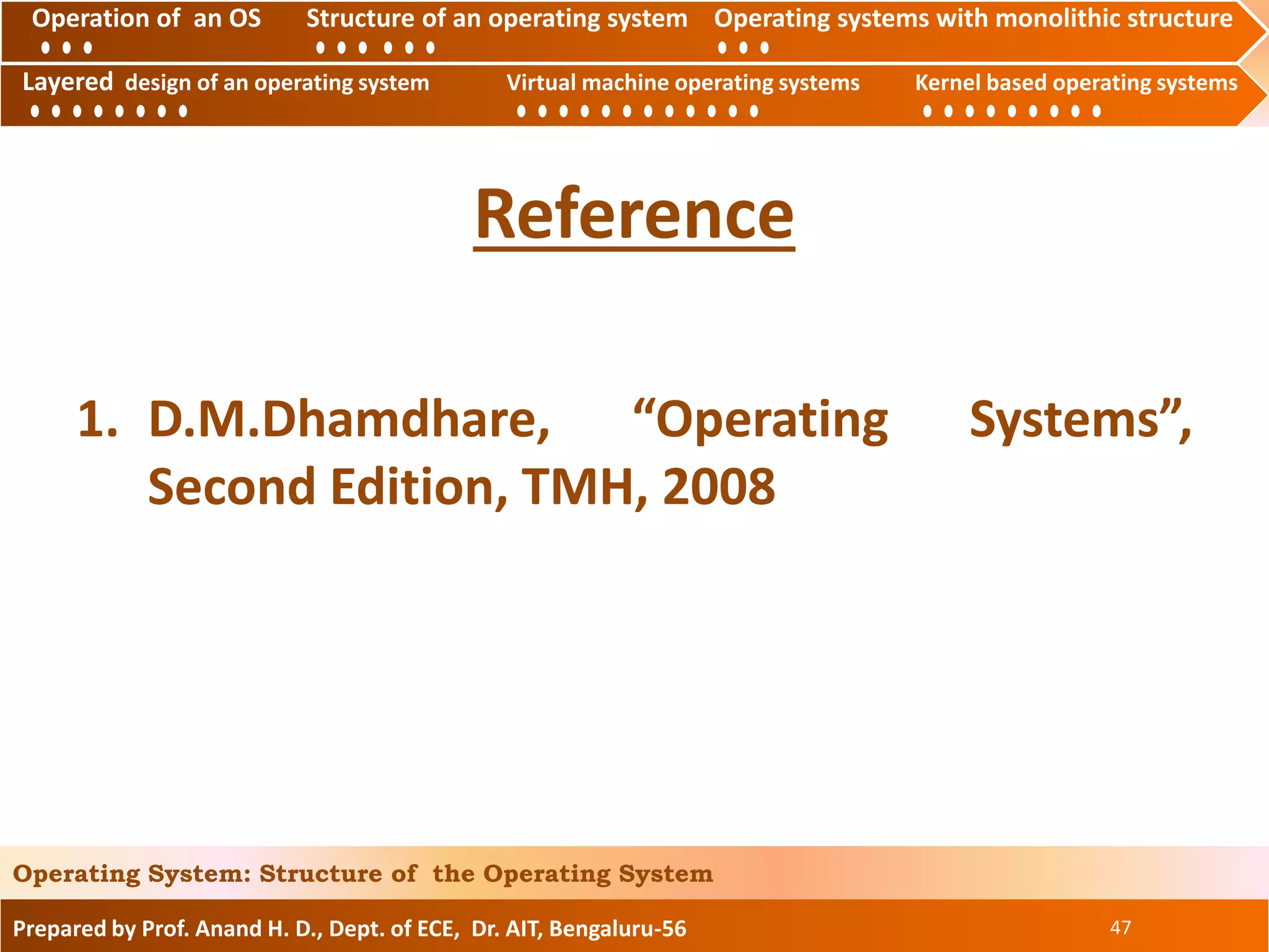Structure of Operating System | PDF
