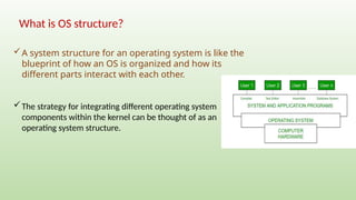 Operating systems topic os structure explaination | PPTX