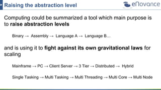 Raising the abstraction level
Computing could be summarized a tool which main purpose is
to raise abstraction levels
Binar...