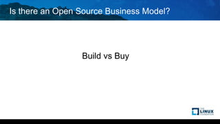 Is there an Open Source Business Model?
Build vs Buy
 