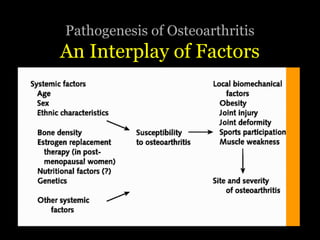 Pathogenesis of Osteoarthritis
An Interplay of Factors
 