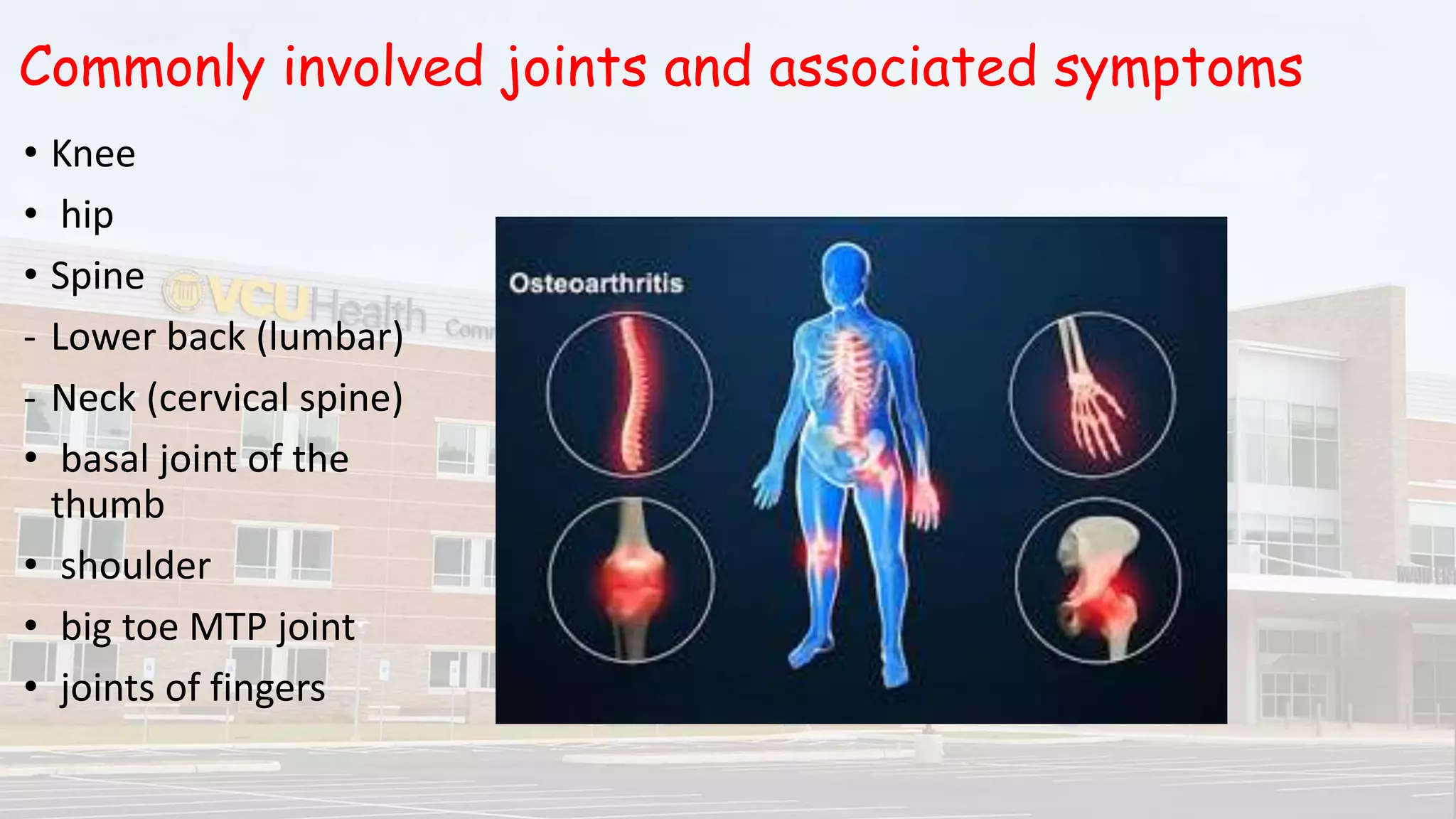 Osteoarthritis of joints and related treatment | PPTX