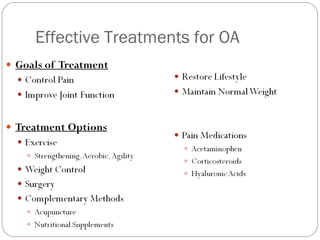 Effective Treatments for OA
 