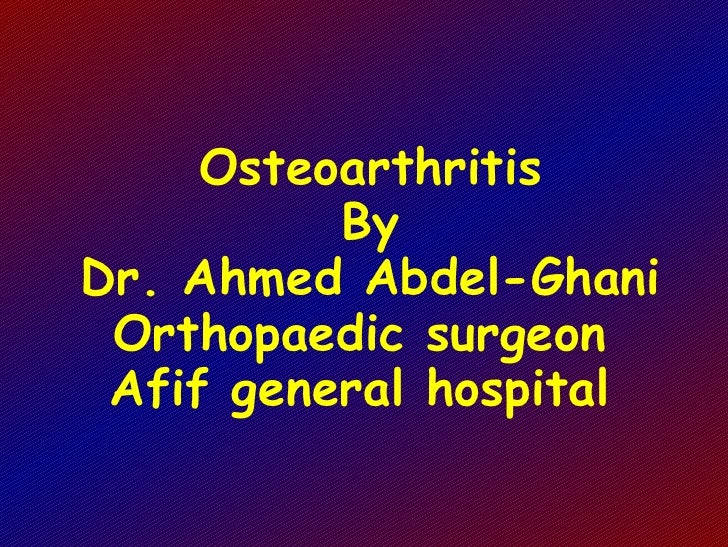 Osteoarthritis Presentation
