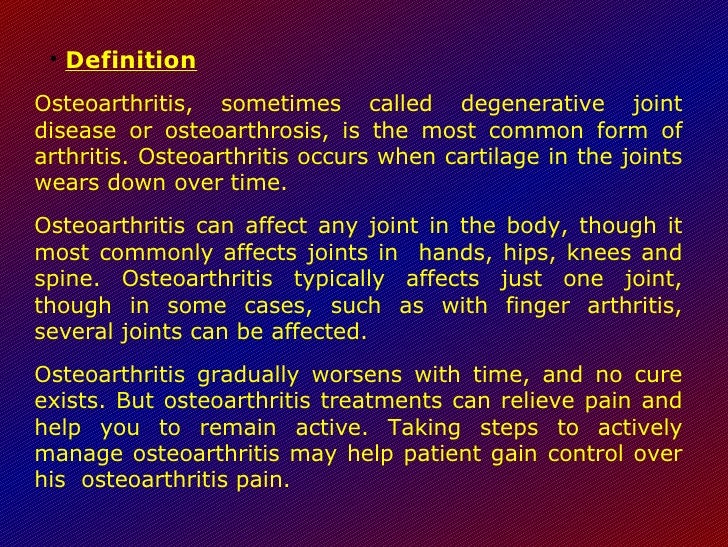 Osteoarthritis Presentation