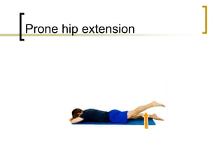 Prone hip extension
 