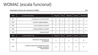 Womac Questionnaire.pdf Osteoartrosis manifestaciones clinicas y diagnostico | PPTX