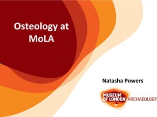 Osteology at
MoLA
Natasha Powers
 