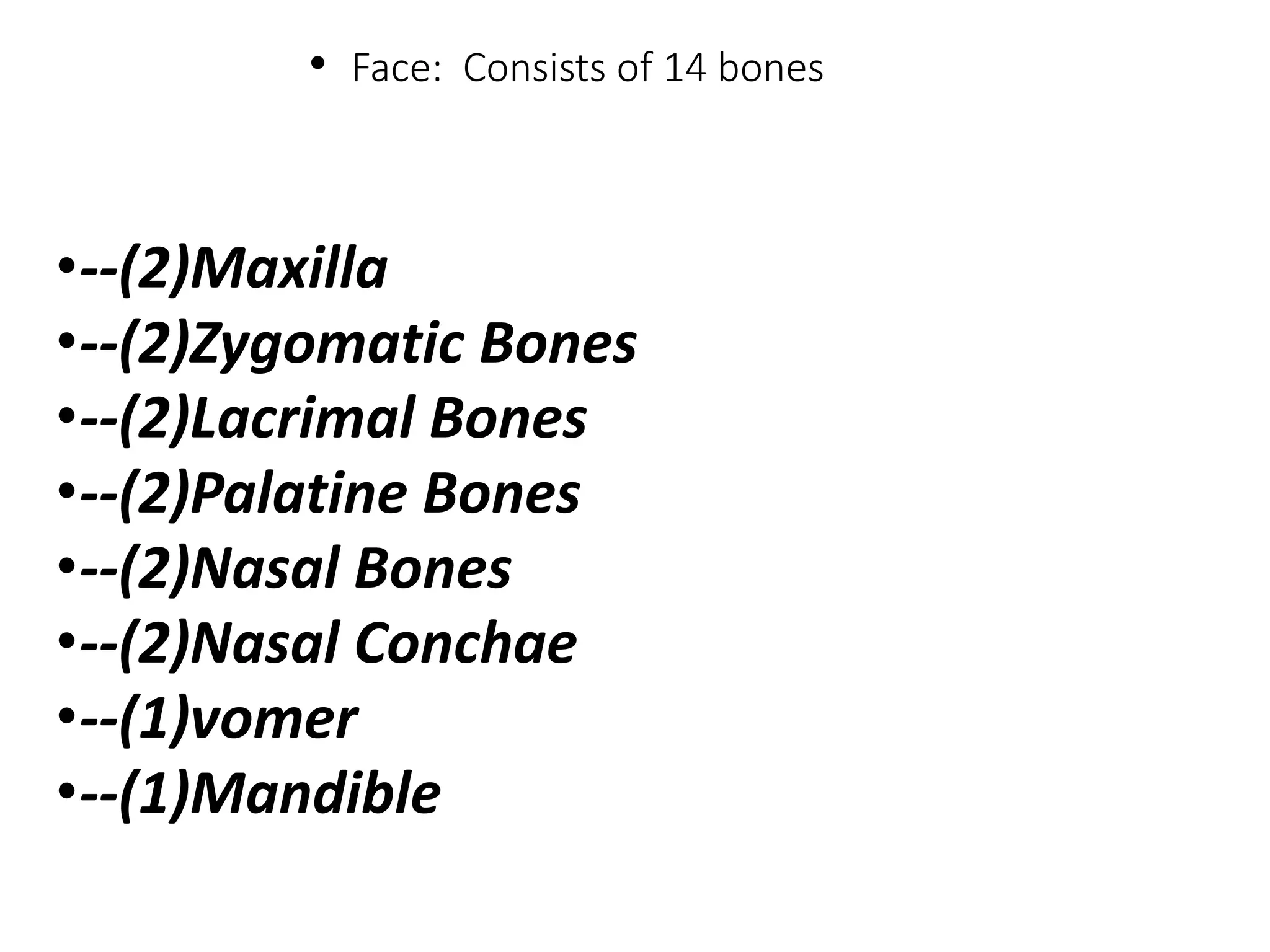 Osteology of facial bones PPT
