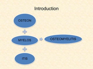 Introduction
OSTEON
MYELOS
ITIS
OSTEOMYELITIS
 