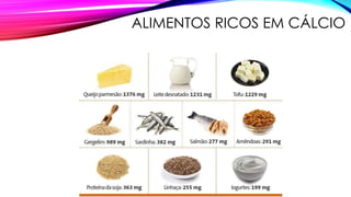 ALIMENTOS RICOS EM CÁLCIO
 
