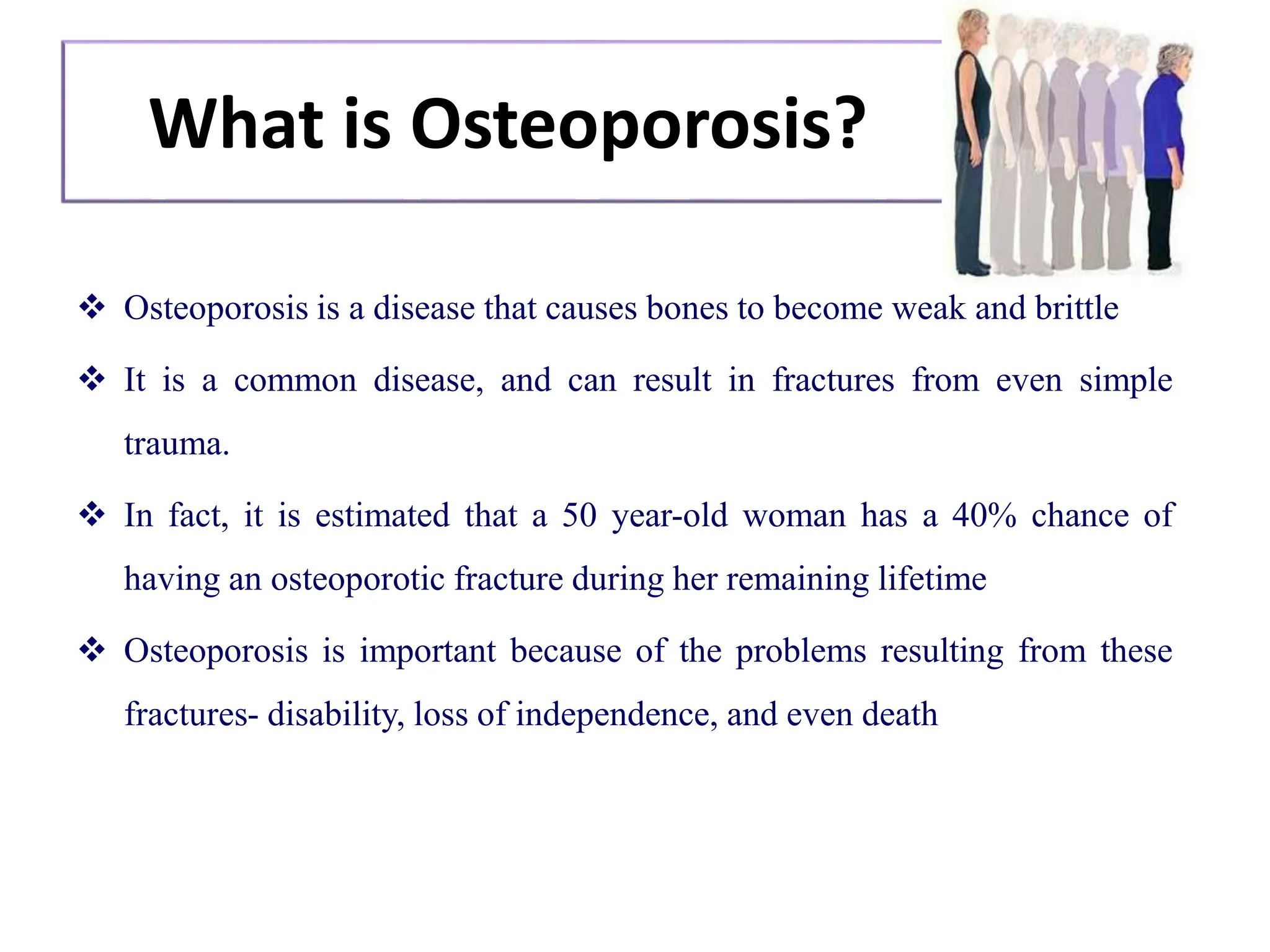 Osteoporosis in elderly causes and management | PPTX