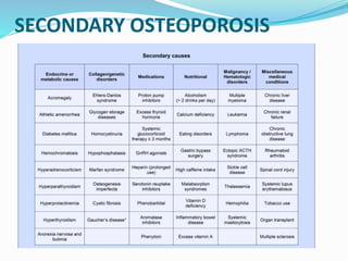 SECONDARY OSTEOPOROSIS
 