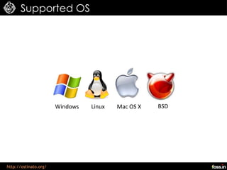 Supported OS




                       Windows   Linux   Mac OS X   BSD




http://ostinato.org/
 