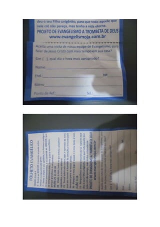 Os tipos de folhetos evangélico.