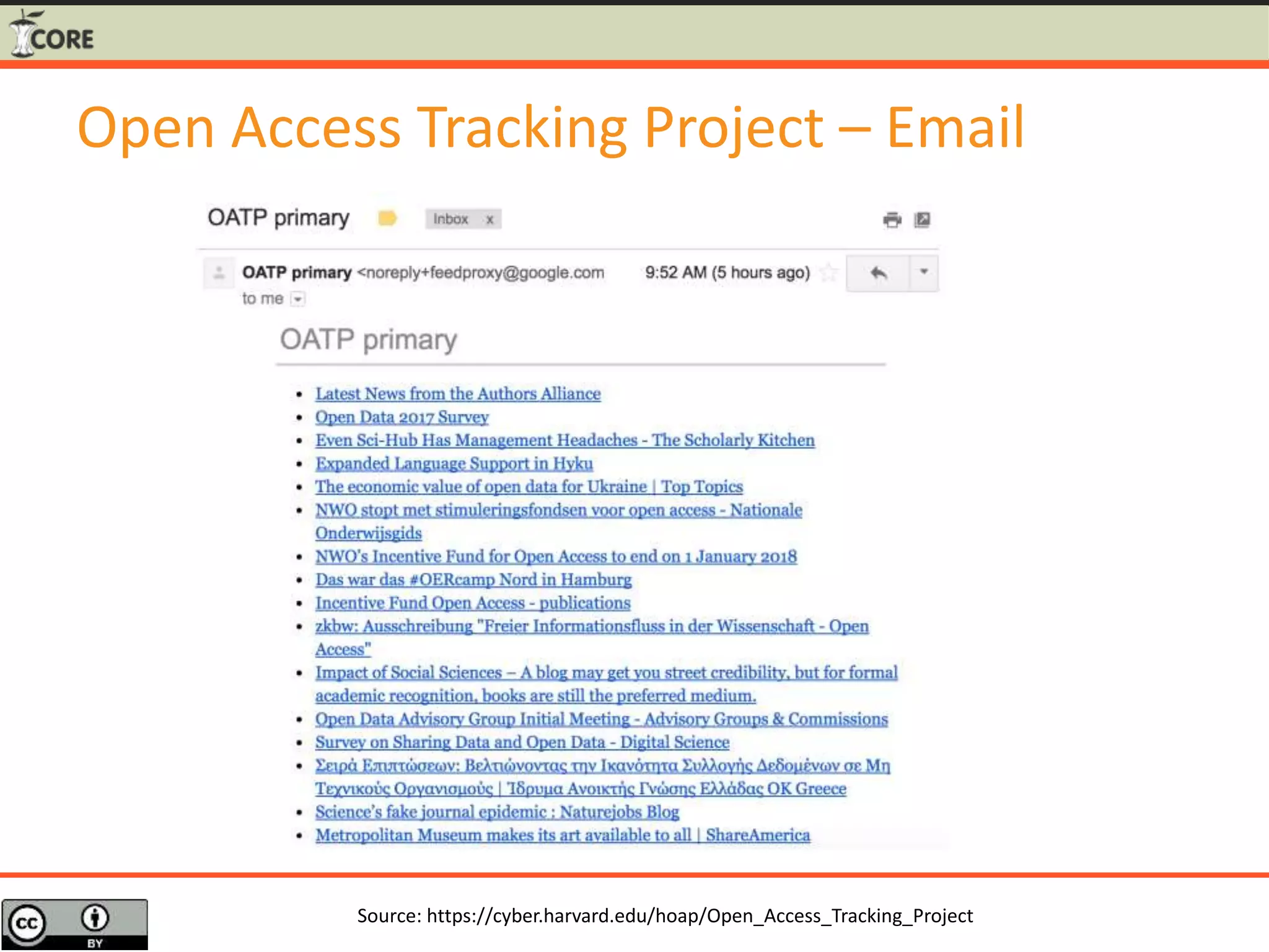 Open Access Tracking Project – Email
Source: https://cyber.harvard.edu/hoap/Open_Access_Tracking_Project
 