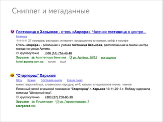 Сниппет и метаданные

 