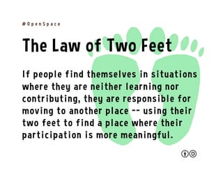 Open Space Technology (OST) is a creative re-imagining of relationships. It is the
methodology we use and it is the ideal means of bridging online and offline
events. This presentation features inspired fanart and posters. You are welcome
to adapt and reuse with the attribution-sharealike license. We welcome your
interaction -- comments, questions, suggestions, shares, clips, favorites, likes
and hearts.
- Ron Mader (Las Vegas, 2017)
p l a n e t a . c o m / o s t • p l a n e t a . w i k i s p a c e s . c o m / o s t
About This Presentation
 