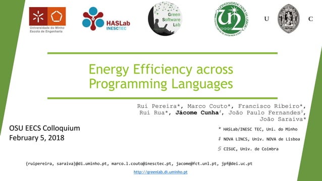 Energy Efficiency Across Programming Languages | PPT