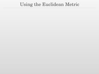 Using the Euclidean Metric
 