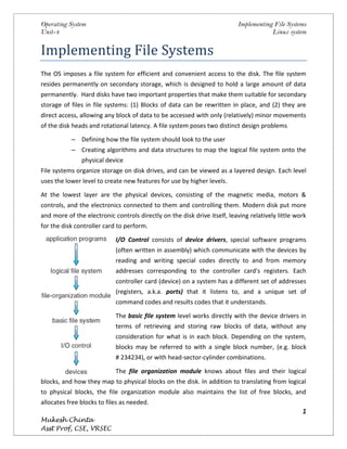 Operating Systems - Implementing File Systems | PDF | Operating Systems ...