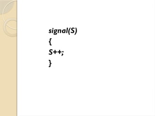 signal(S)
{
S++;
}
 