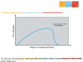 To prevent thrashing we must provide processes with as many frames as they really
need "right now".
 
