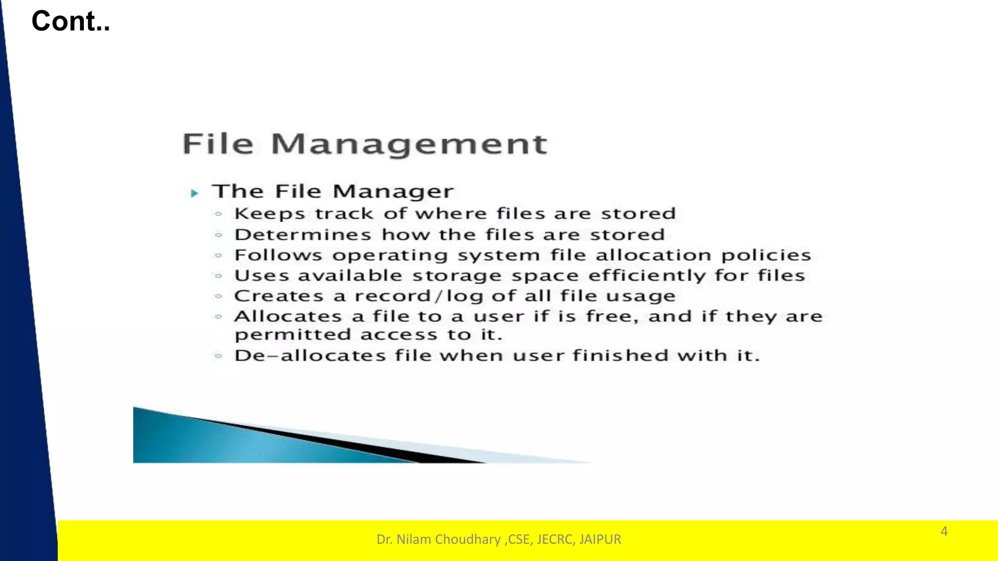 1
Cont..
4
Dr. Nilam Choudhary ,CSE, JECRC, JAIPUR
 