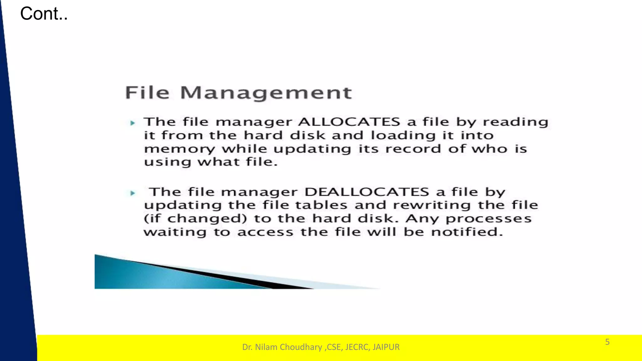 1
Cont..
5
Dr. Nilam Choudhary ,CSE, JECRC, JAIPUR
 