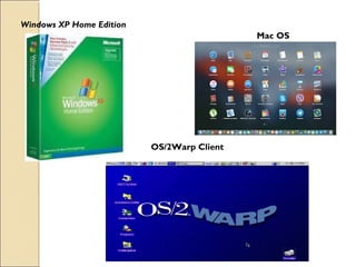 Windows XP Home Edition
Mac OS
OS/2Warp Client
 