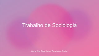 Trabalho de Sociologia
Aluna: Ana Clara James Zacarias da Rocha.
 