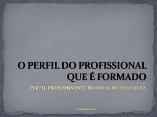 PERFIL PREDOMINANTE DO FINAL DO SÉCULO XX



                Chirlei A Ferreira
 