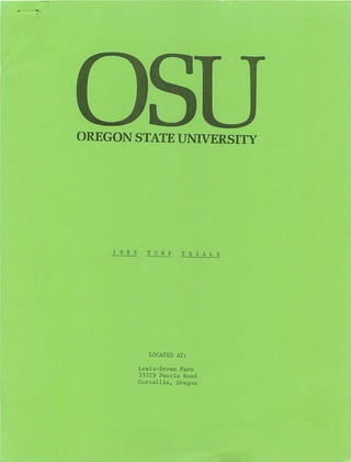 1985 OSU Turf Trials