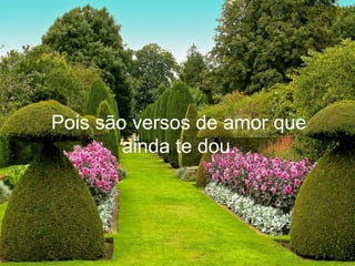 Pois são versos de amor que
        ainda te dou.
 