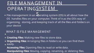 Operating system Presentation 5th semester | PPT