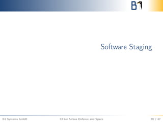 Software Staging
B1 Systems GmbH CI bei Airbus Defence and Space 29 / 47
 