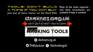 Most of the tools required -
and ‘dark consultants’ are
available if help is needed!
Tools: Don’t Build


A THING IF YOU CAN BUY


Just one of many ‘stores’ on the Dark Web
 