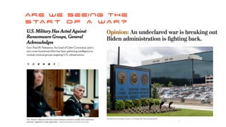 WE Cannot engage in this, only
governments can give sanction
ARE WE SEEING THE


S TA R T o f A W A R ?
 