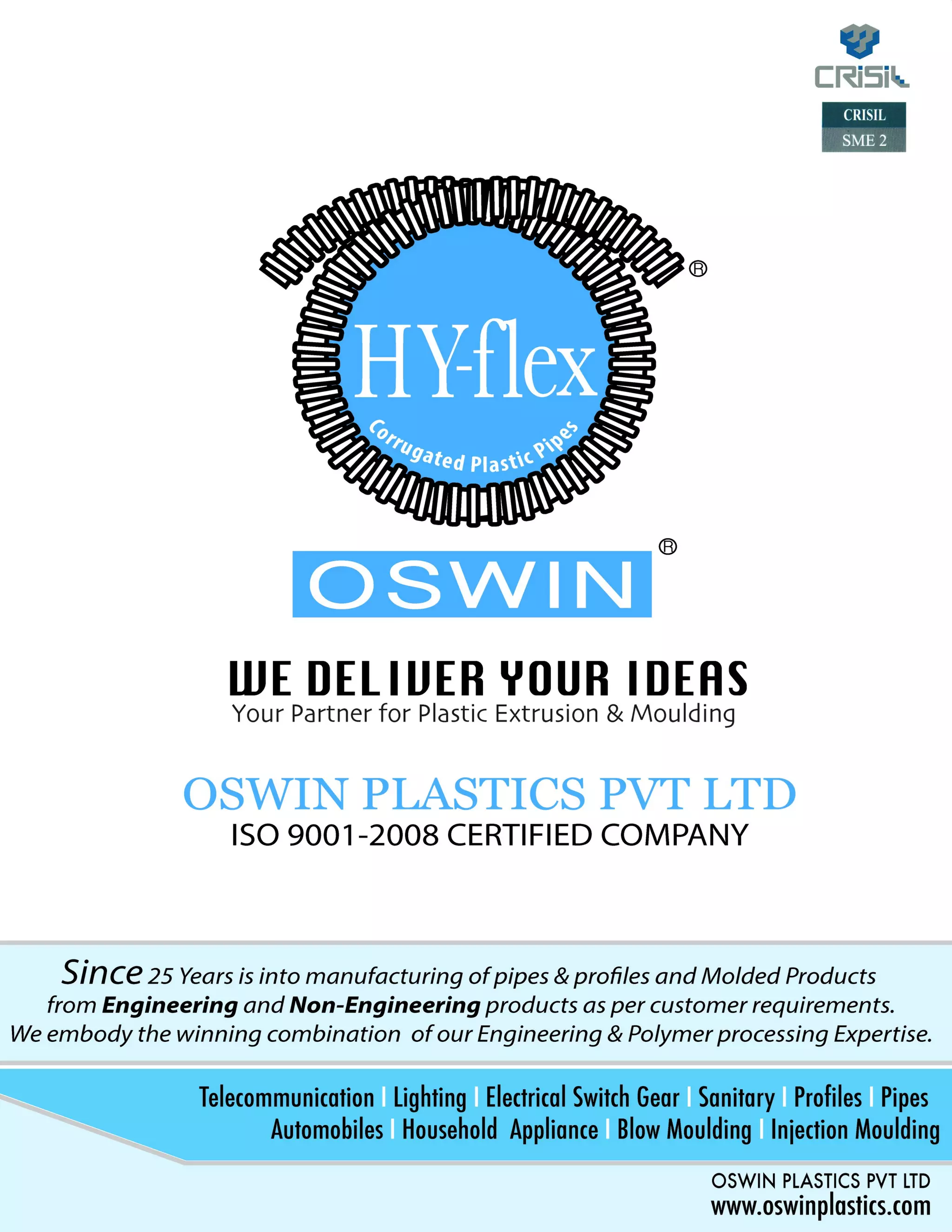 Oswin Plastics Pvt. Ltd., Daman, Hoses, Pipes and Molding Fittings | PDF