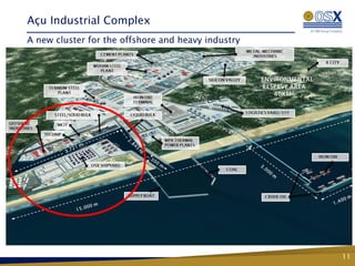 Açu Industrial Complex
A new cluster for the offshore and heavy industry




                                                    11
 