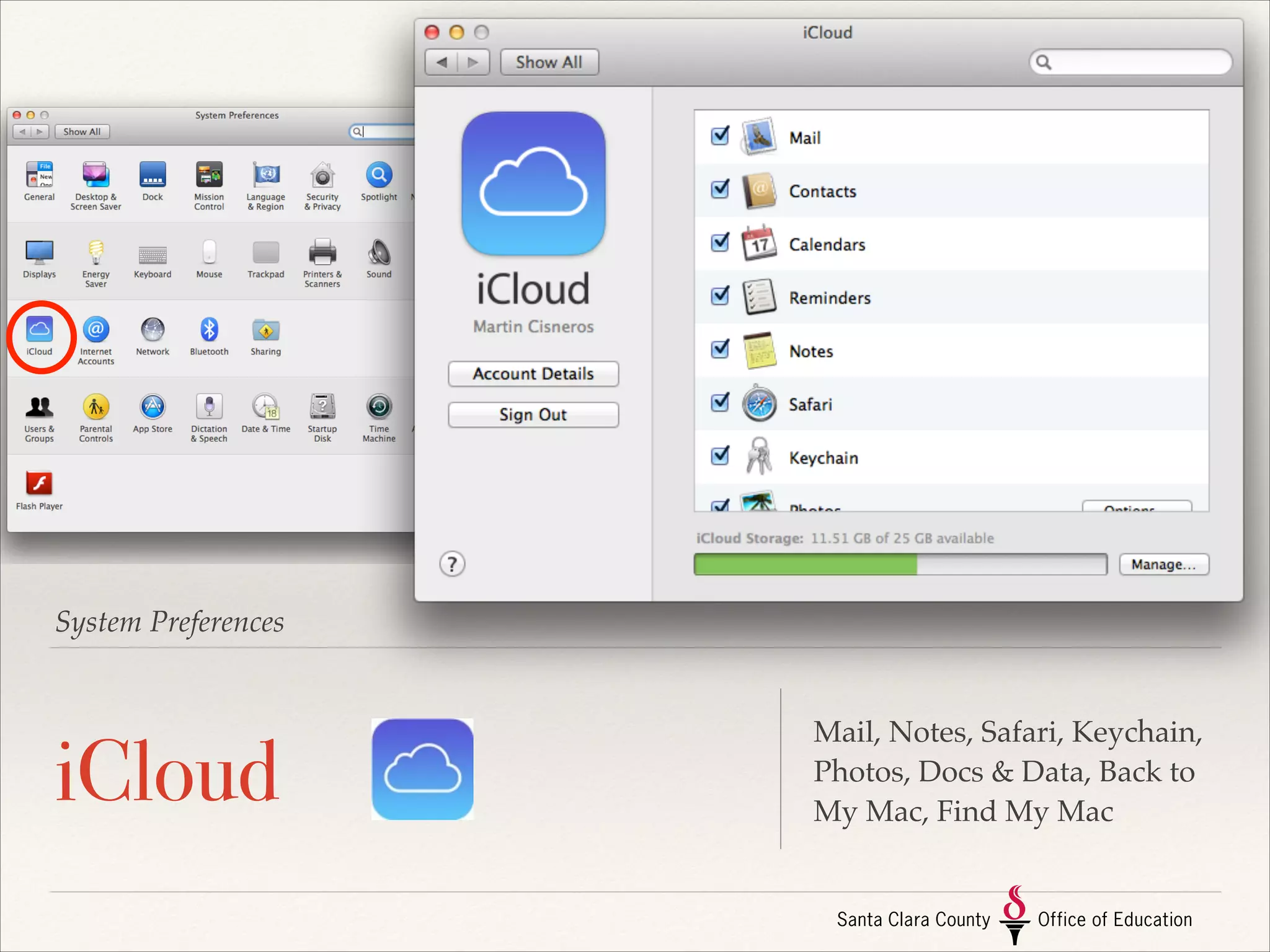 System Preferences

Displays

FileVault, Firewall, Privacy

 
