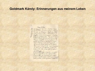 Goldmark Károly: Erinnerungen aus meinem Leben 