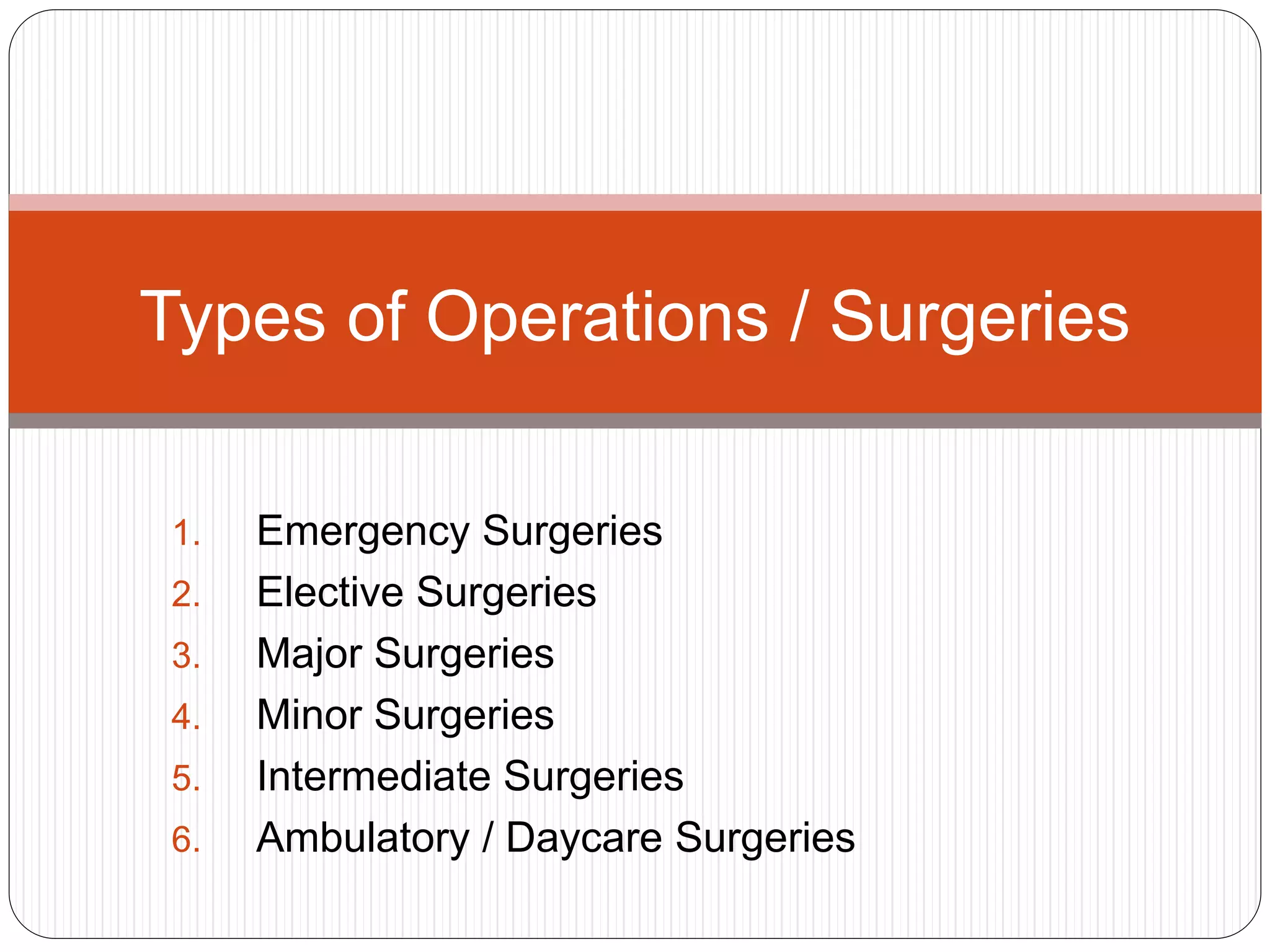 Minor Operating Organization and Management of Operation Theatre | PPT