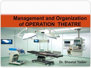 Management and Organization
of OPERATION THEATRE
Dr. Sheetal Yadav
 