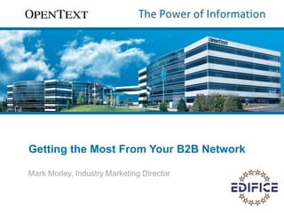 Getting the Most From Your B2B Network 
Mark Morley, Industry Marketing Director 
 